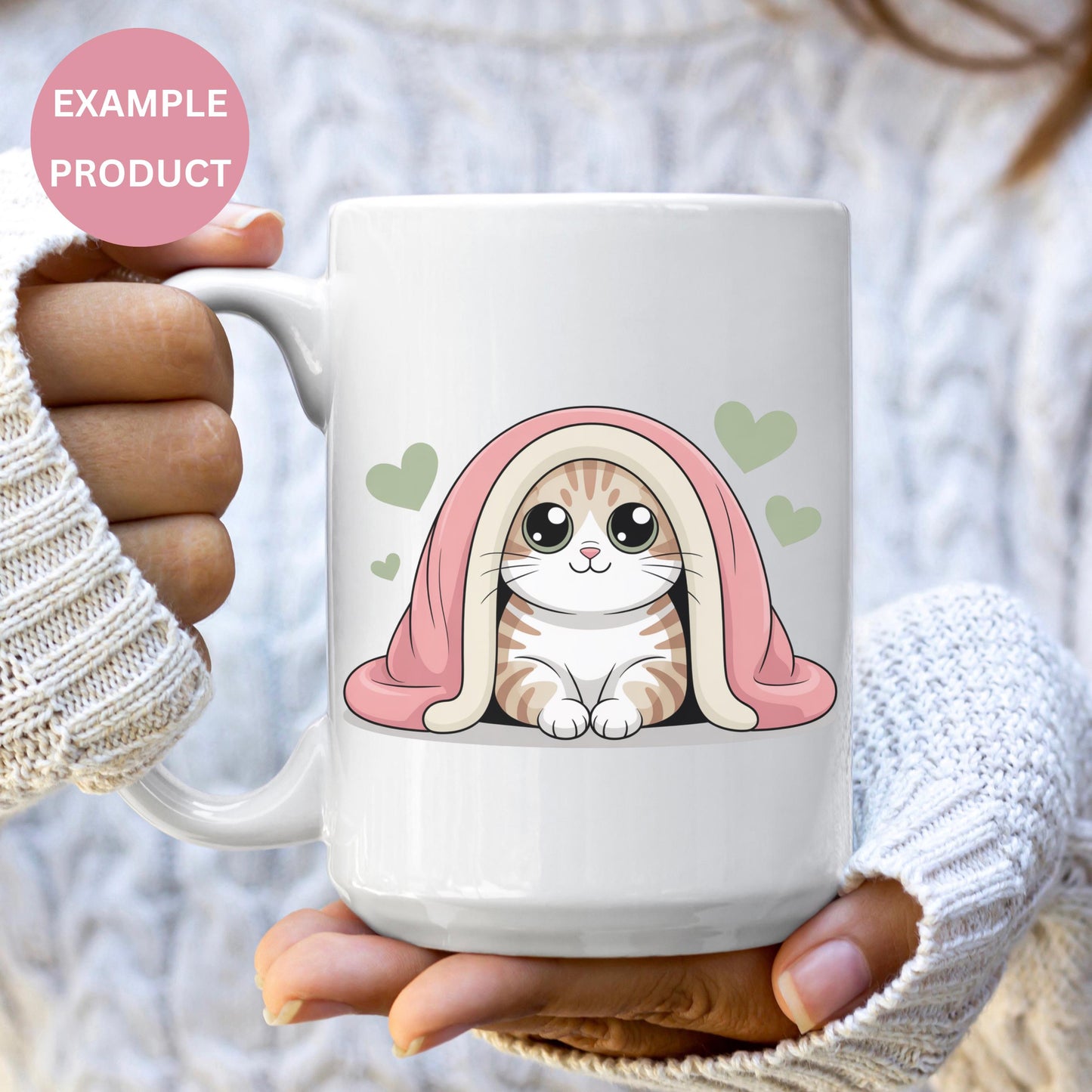 Cute Rabbit Cartoon Coffee Mug, Bunny in Hoodie Illustration, Gift for Animal Lovers, White Ceramic Cup