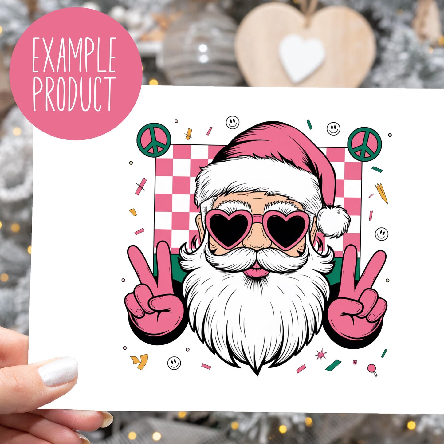 Hipster Santa Claus Sticker, Cool Christmas Decal, Trendy Santa with Sunglasses, Holiday Decorations, Festive Vinyl Stickers