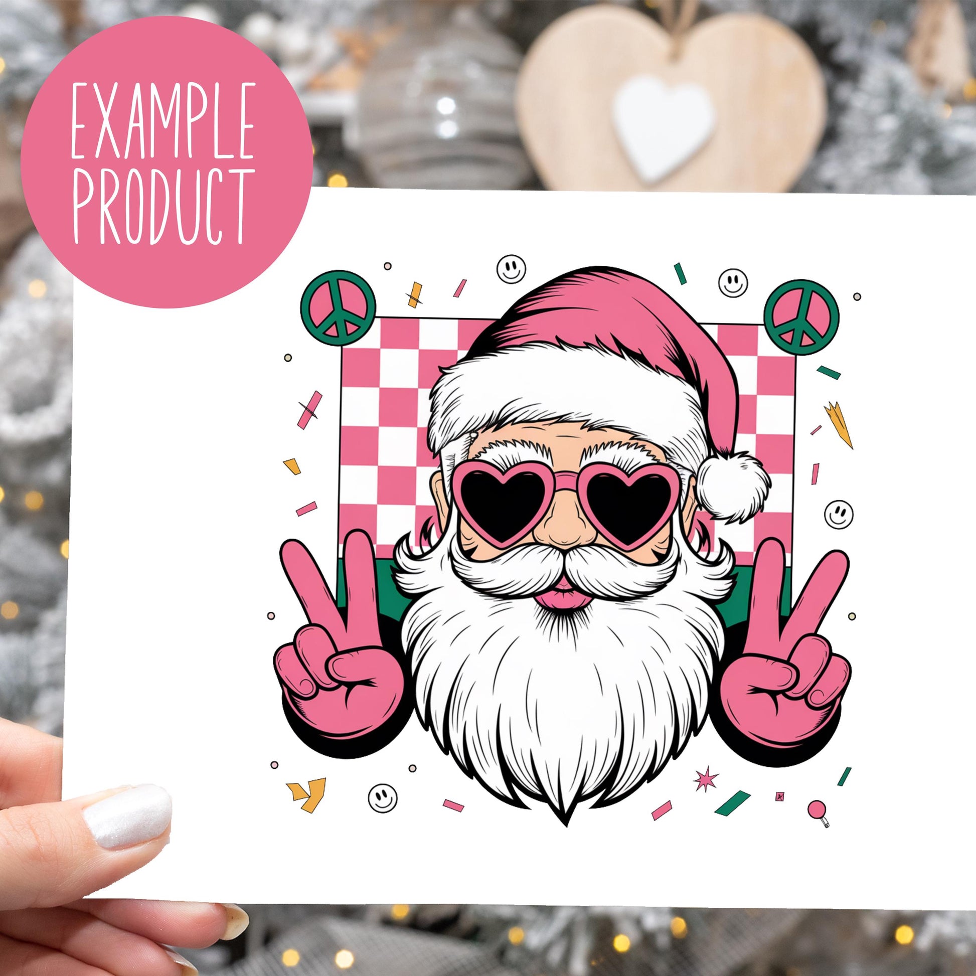 Hipster Santa Claus Sticker, Cool Christmas Decal, Trendy Santa with Sunglasses, Holiday Decorations, Festive Vinyl Stickers