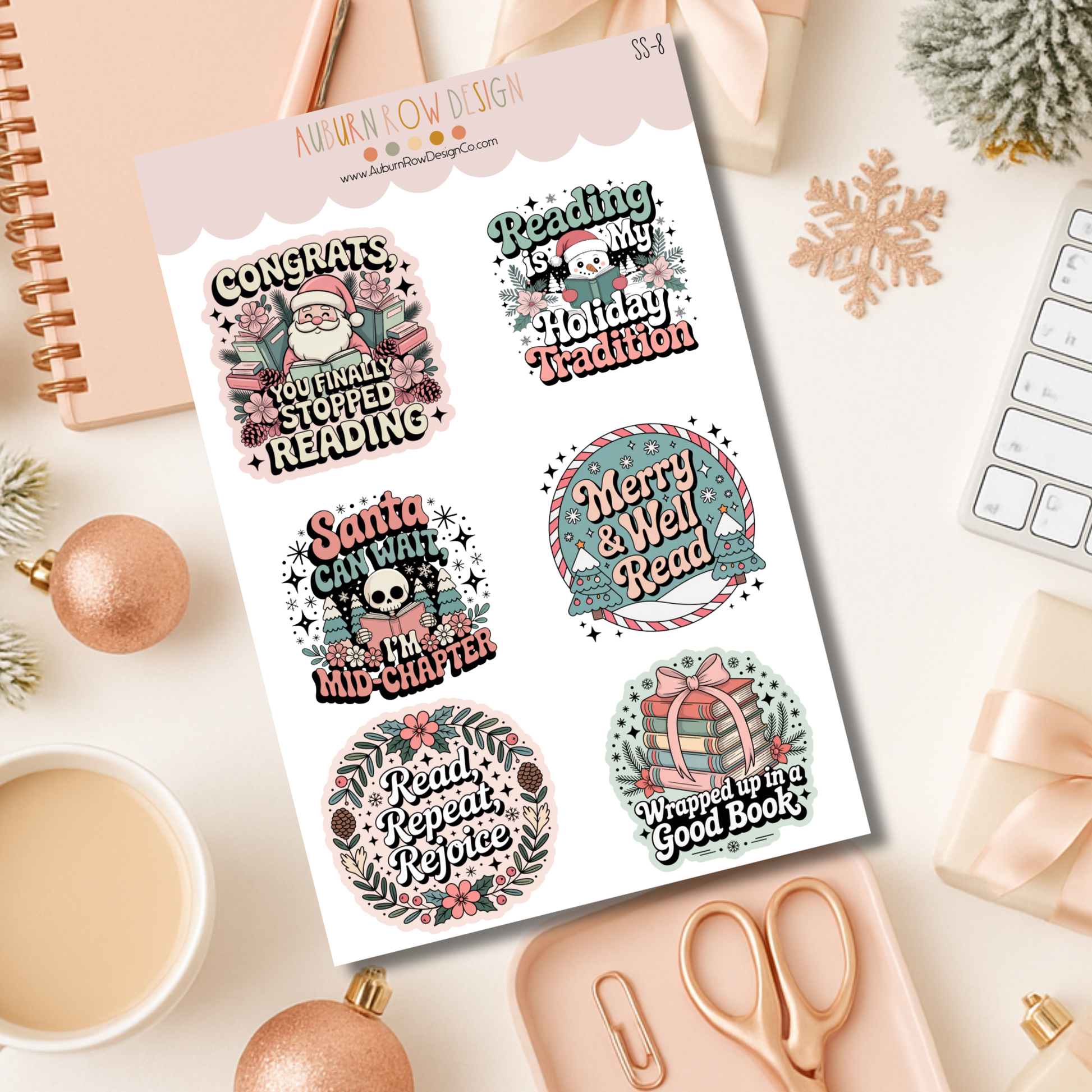 Bookish Christmas Stickers