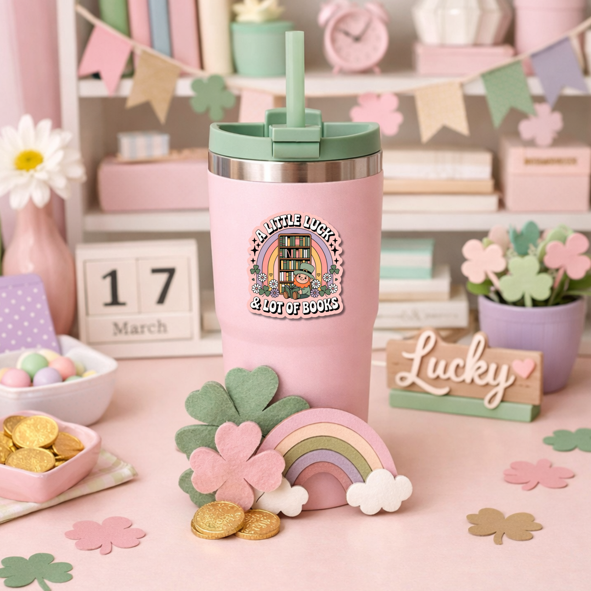 St Patricks Day Reading Sticker