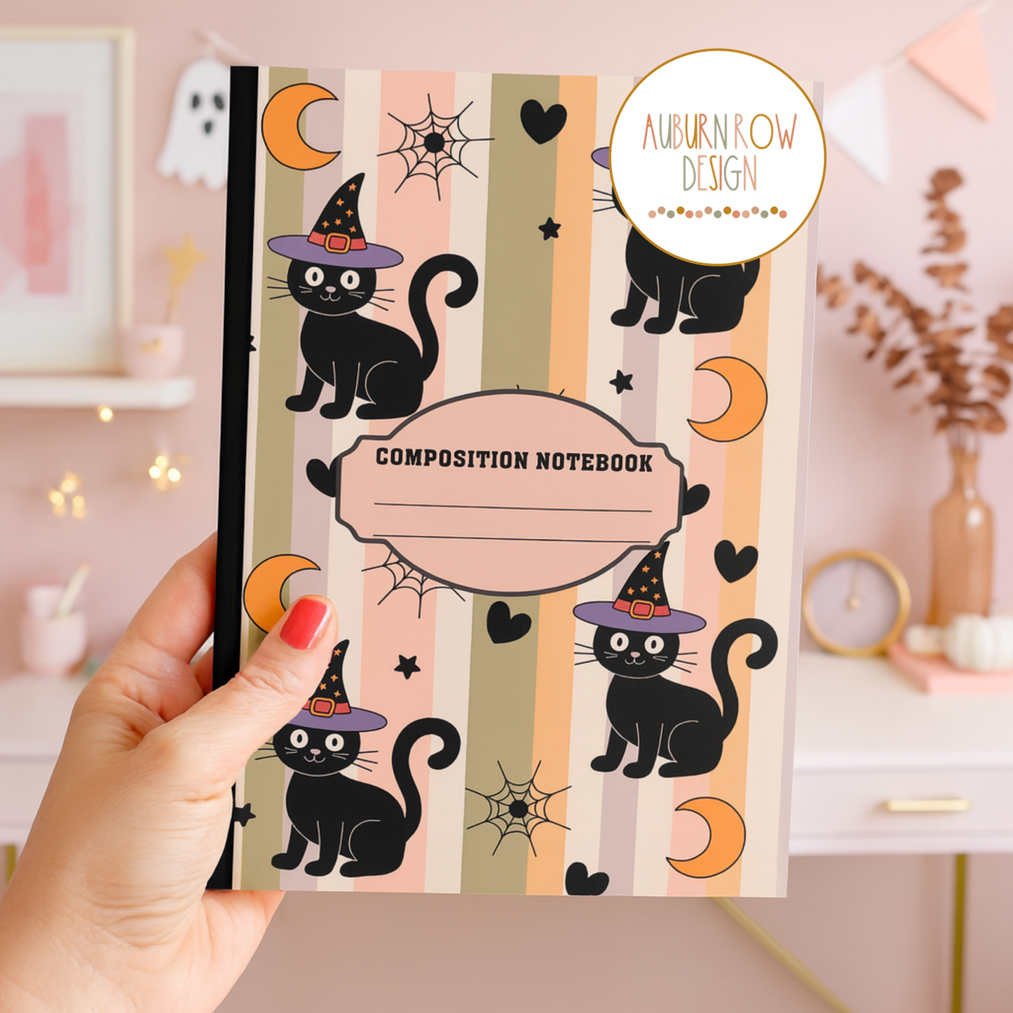 Printable Halloween Composition Notebook Covers - Set of 10