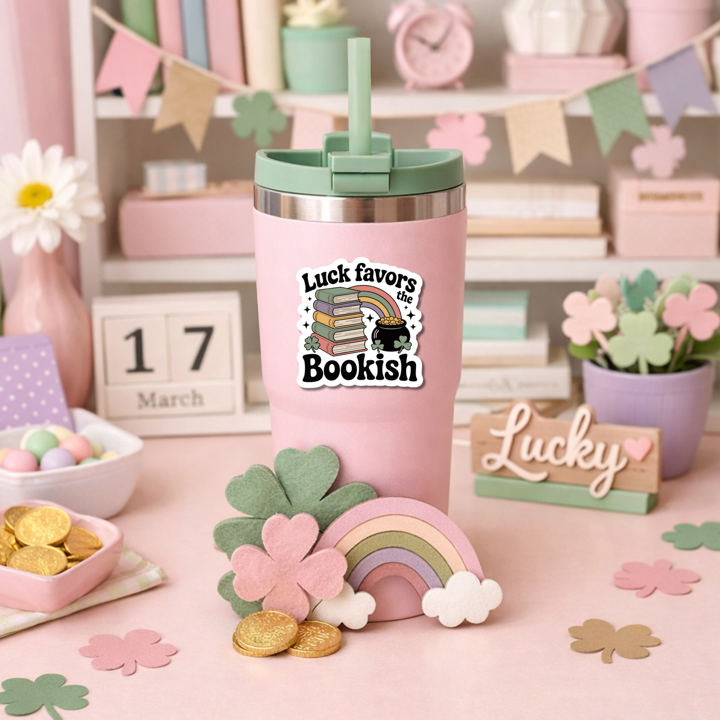 St Patricks Day Bookish Sticker