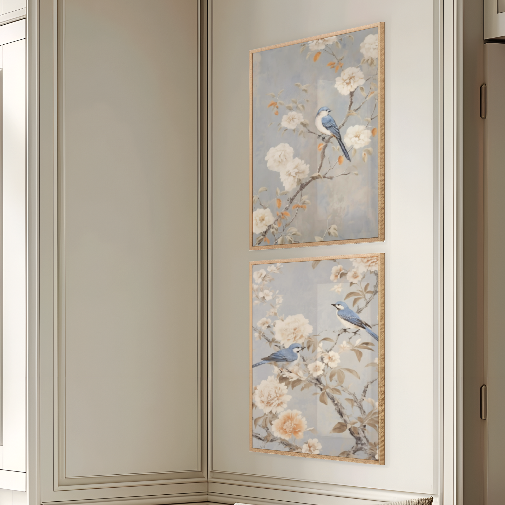 Blue Floral Chinoiserie Wall Print