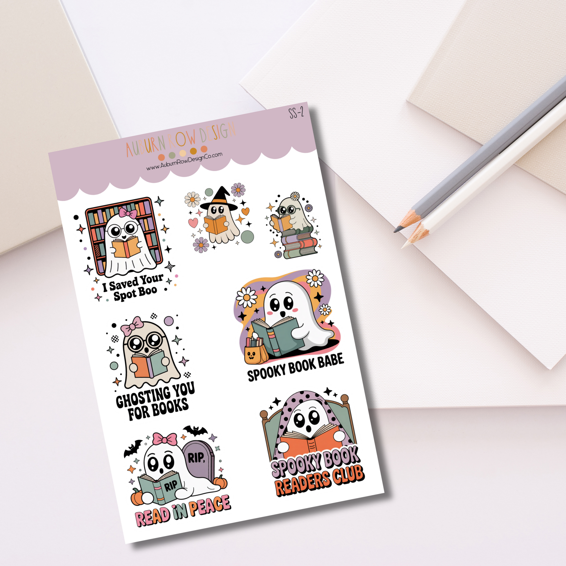 Ghost Bookish Sticker Sheet