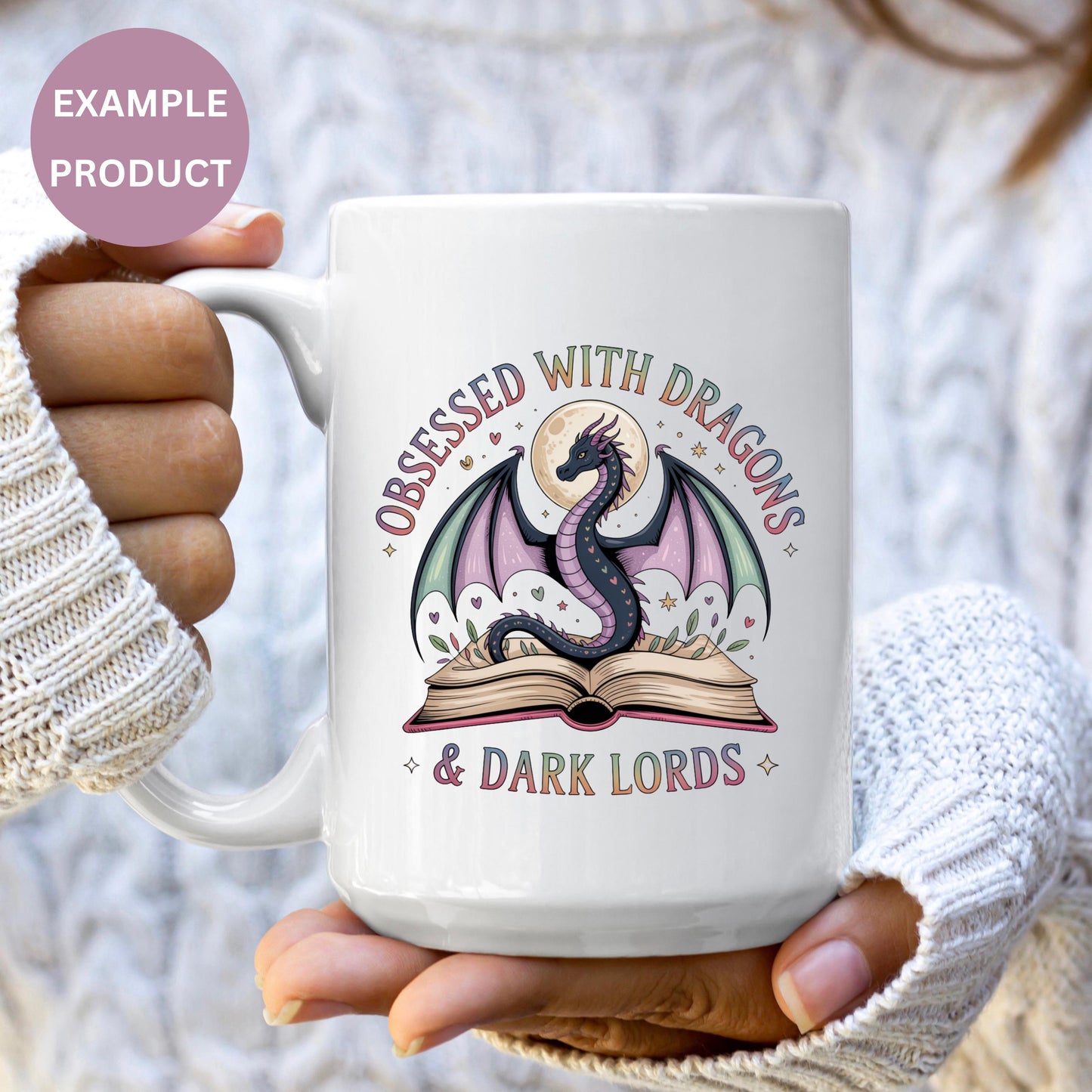 Fantasy Dragon Coffee Mug, Obsessed with Dragons and Dark Lords, Unique Gift Idea for Book Lovers and Fantasy Fans