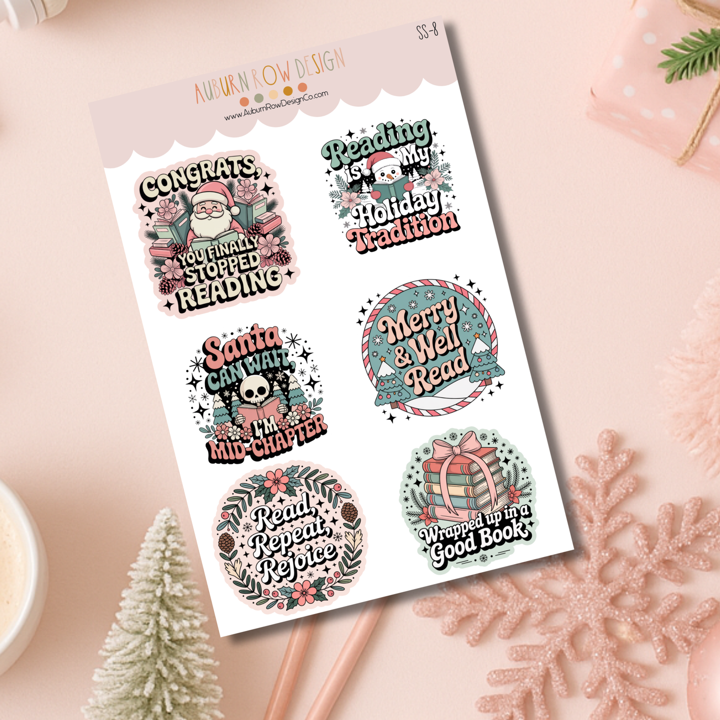 Bookish Christmas Stickers