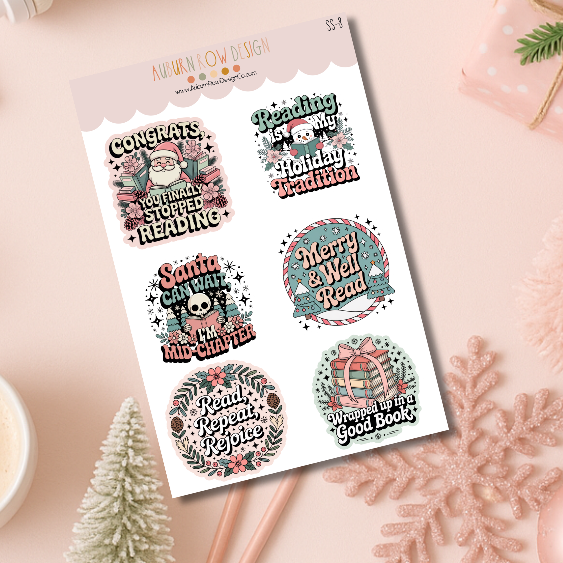 Bookish Christmas Stickers