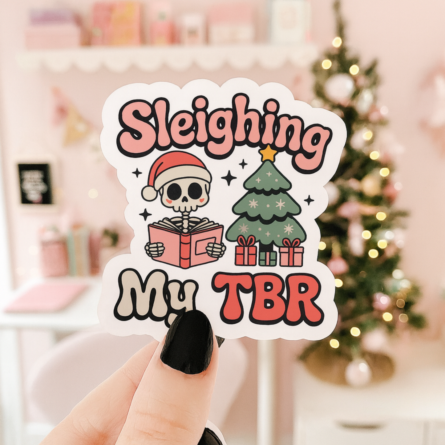 Sleighing My TBR Die Cut Sticker