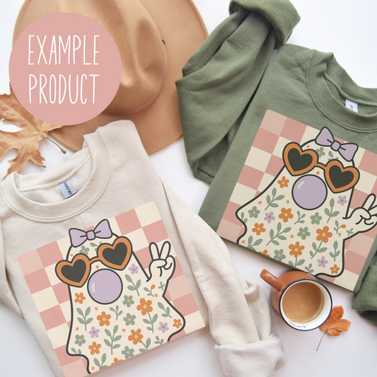 Aesthetic Fall Sweatshirt, Cute Floral Bunny Design, Women's Autumn Fashion Top, Trendy Casual Wear