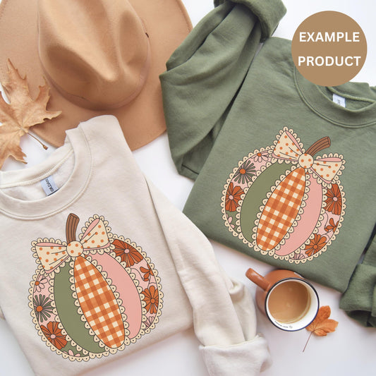 Autumn Pumpkin Sweatshirt, Fall Inspired Women's Clothing, Cozy Casual Pullover, Thanksgiving Outfit Ideas