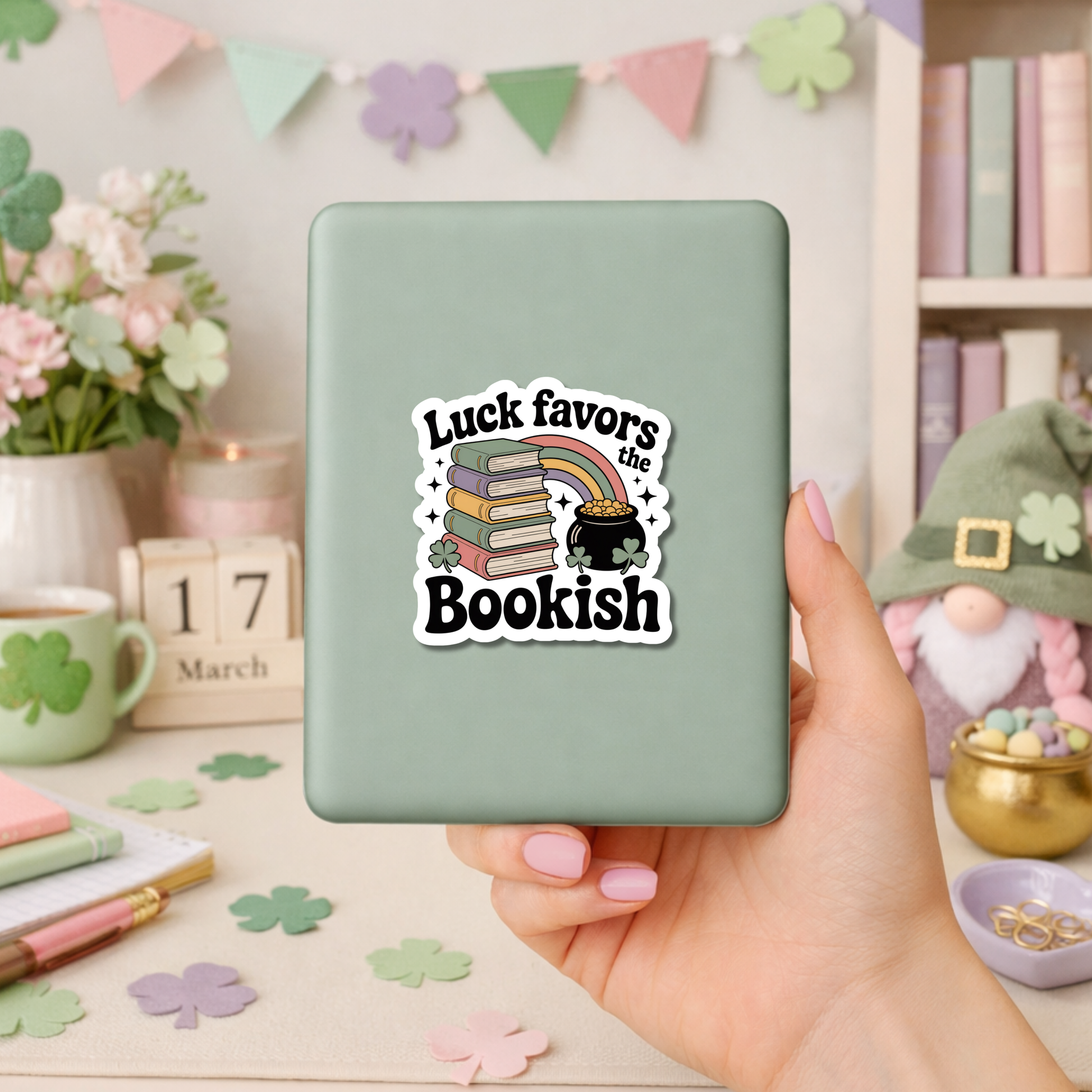 St Patricks Day Bookish Sticker