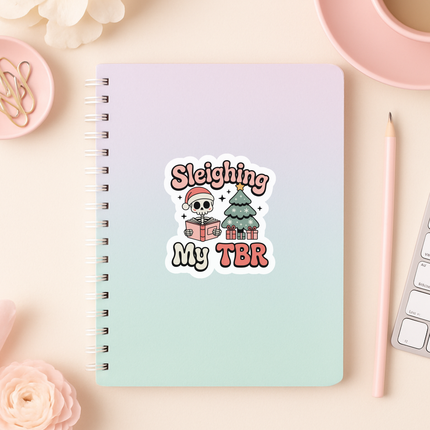 Sleighing My TBR Die Cut Sticker