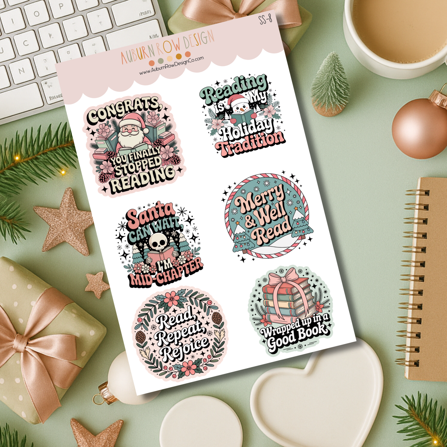 Bookish Christmas Stickers