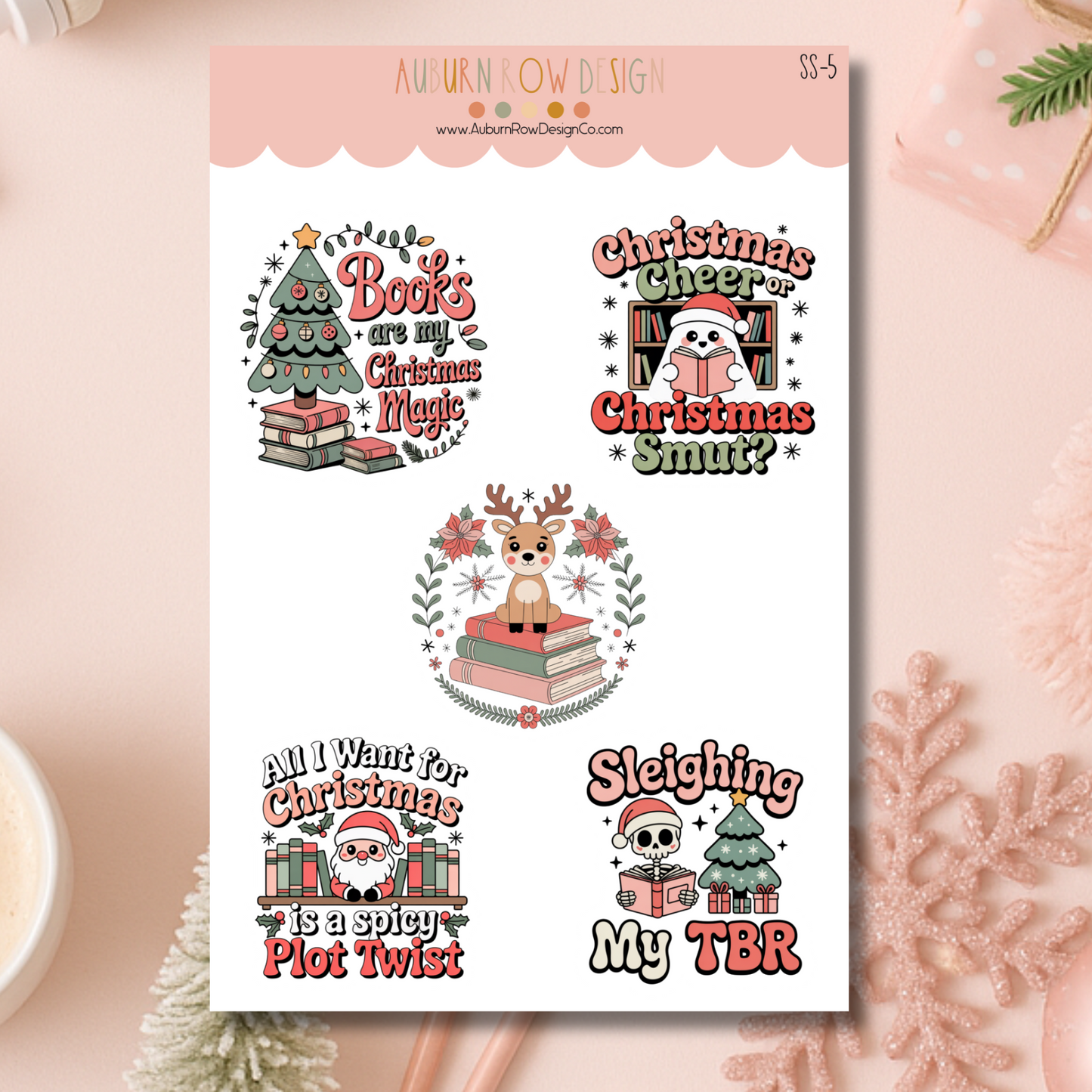 Bookish Christmas Sticker Sheet