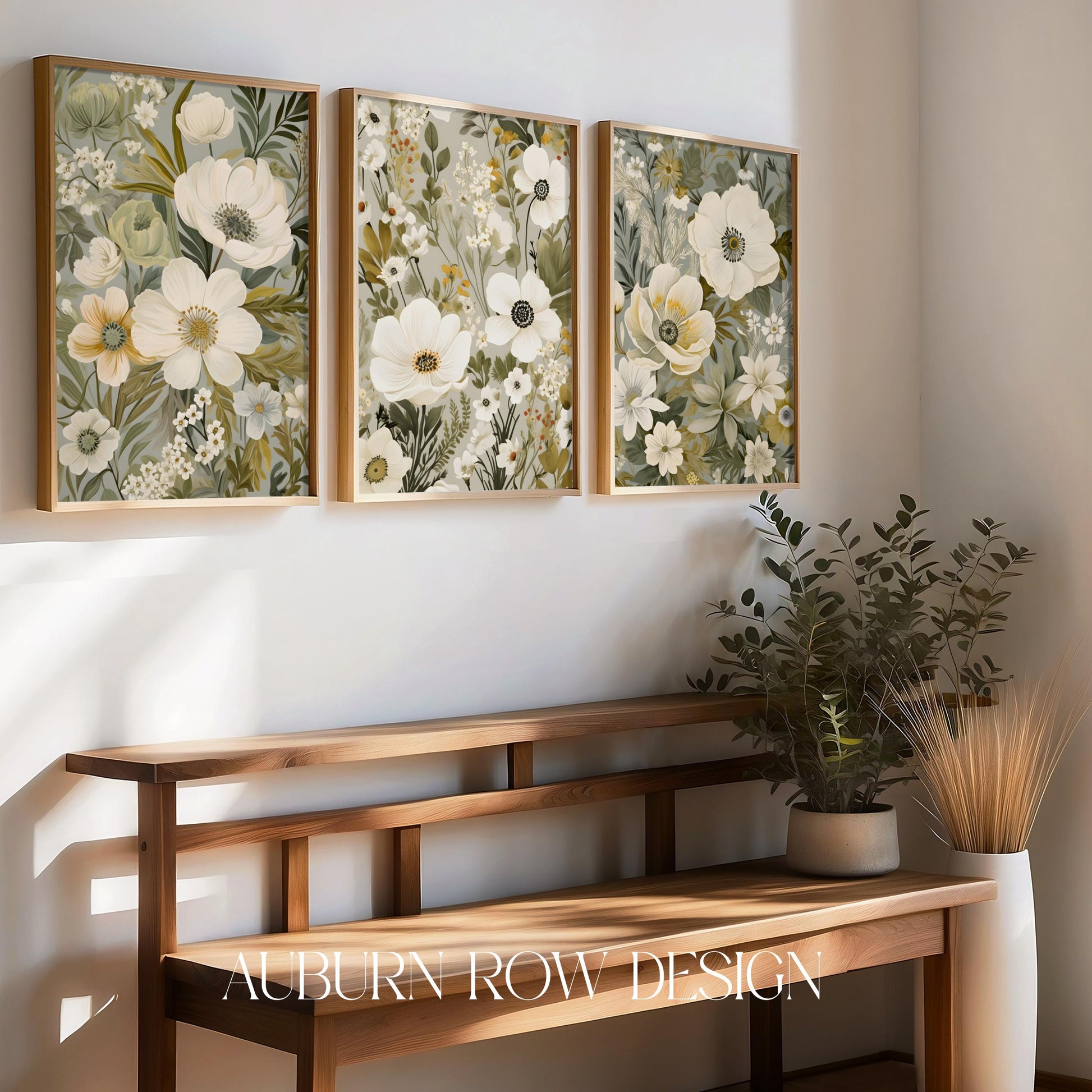 Sage Green Floral Printable Wall Art