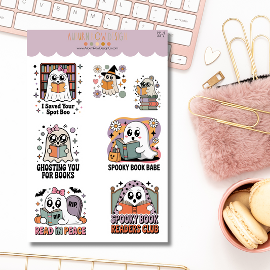 Ghost Bookish Sticker Sheet