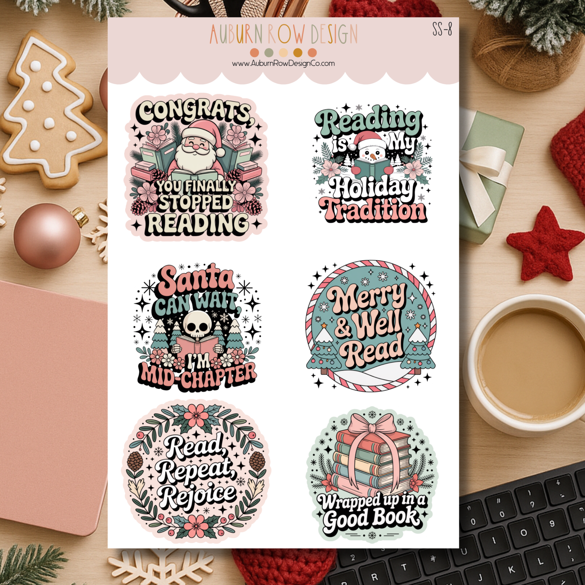Bookish Christmas Stickers