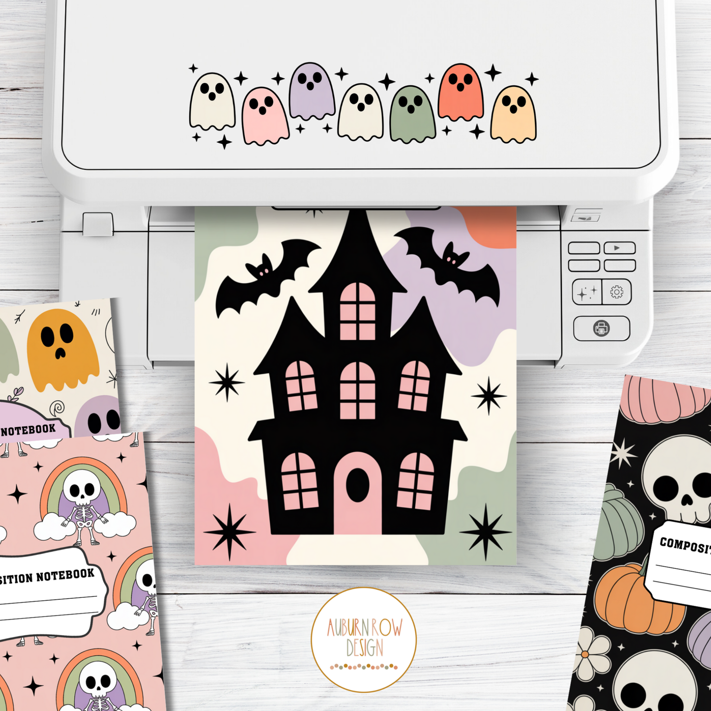 Printable Halloween Composition Notebook Covers - Set of 10