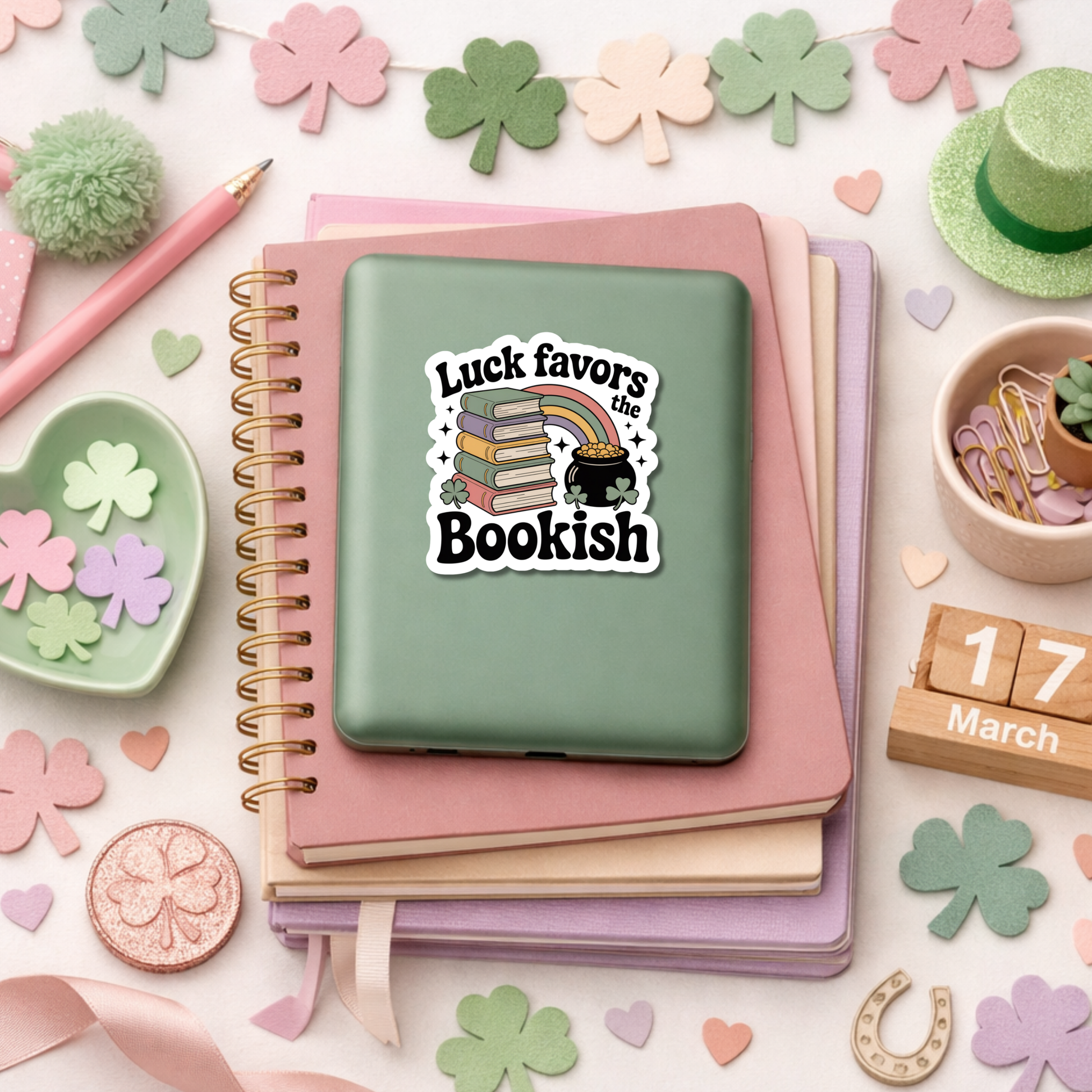 St Patricks Day Bookish Sticker