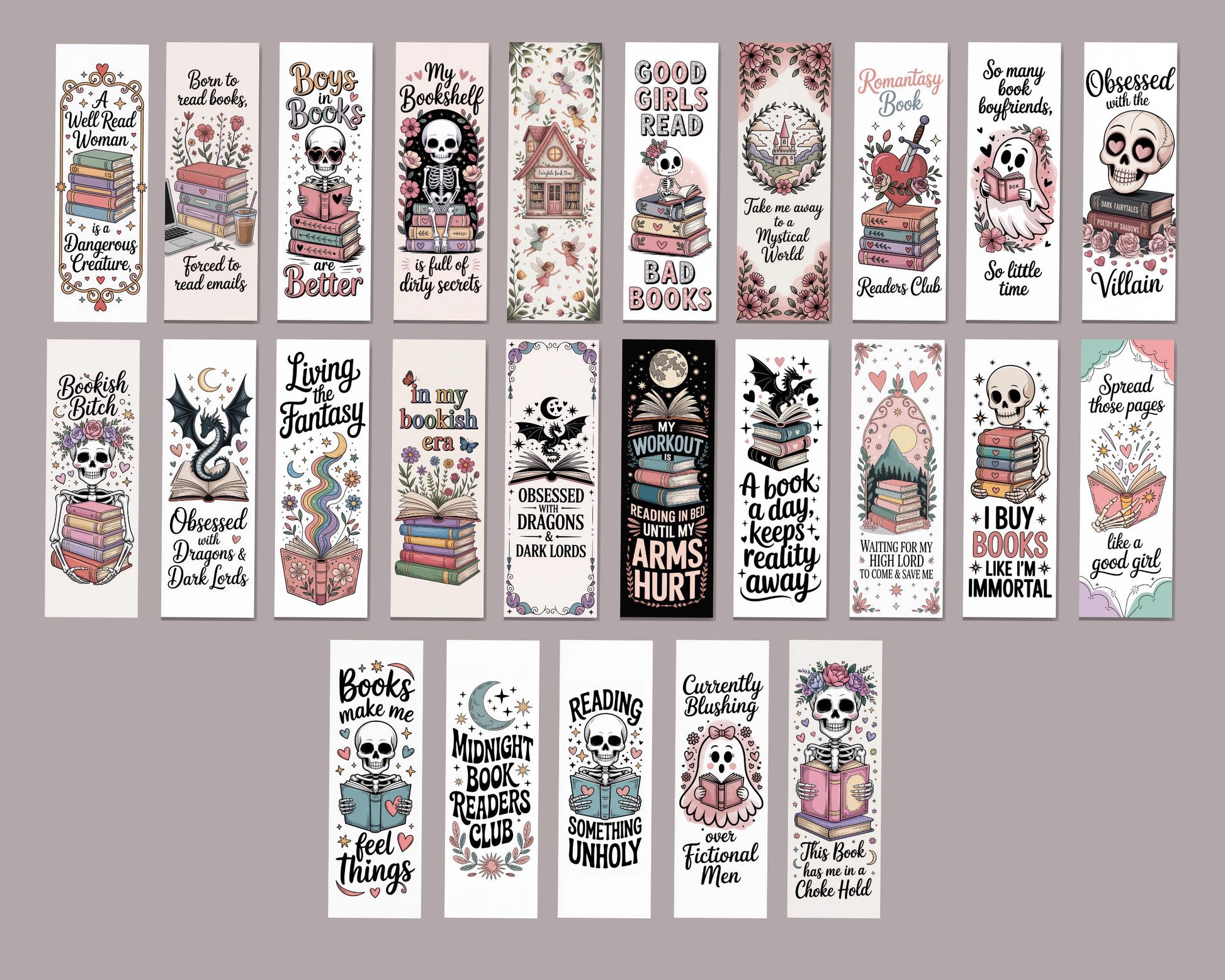 Romantasy Printable Bookmarks