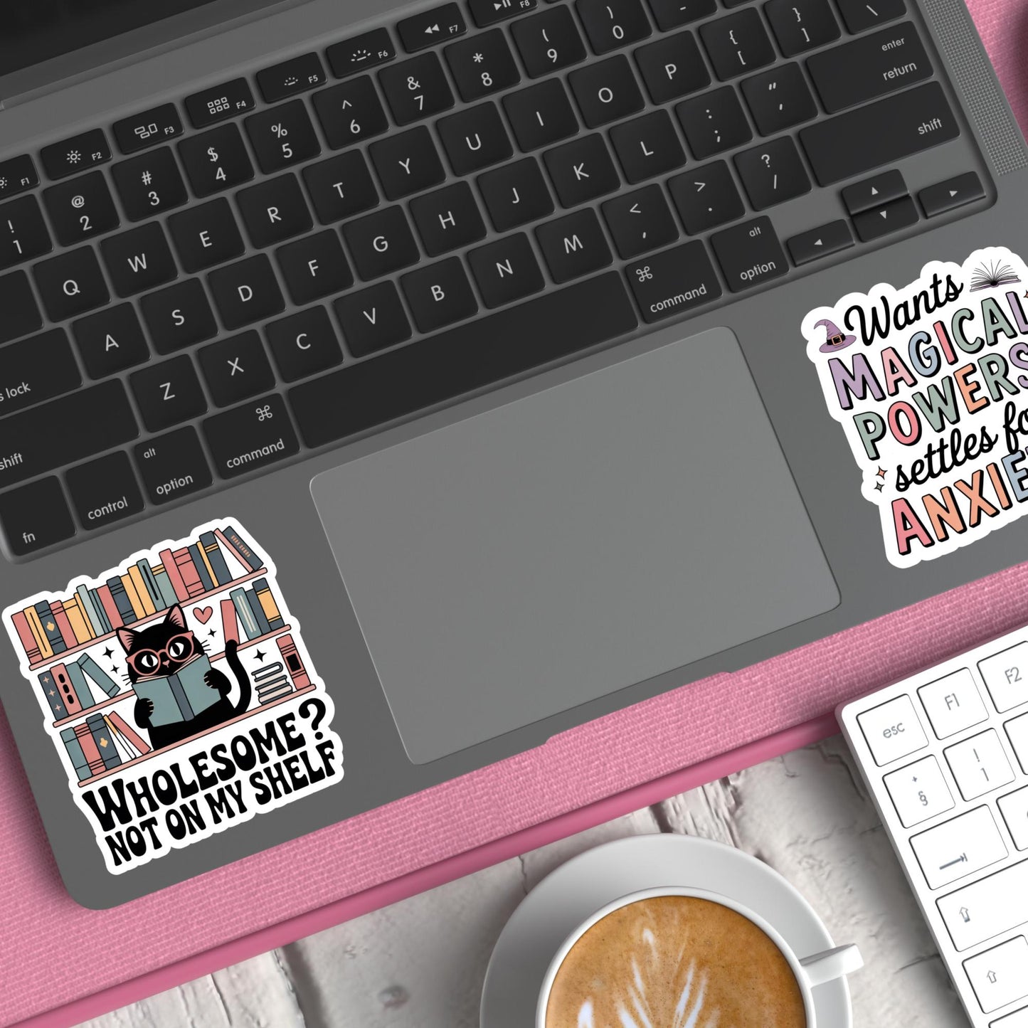 Colorful Bookshelf Cat Vinyl Sticker, Cute Laptop Decal, Whimsical Office Decor, Gift for Book Lovers