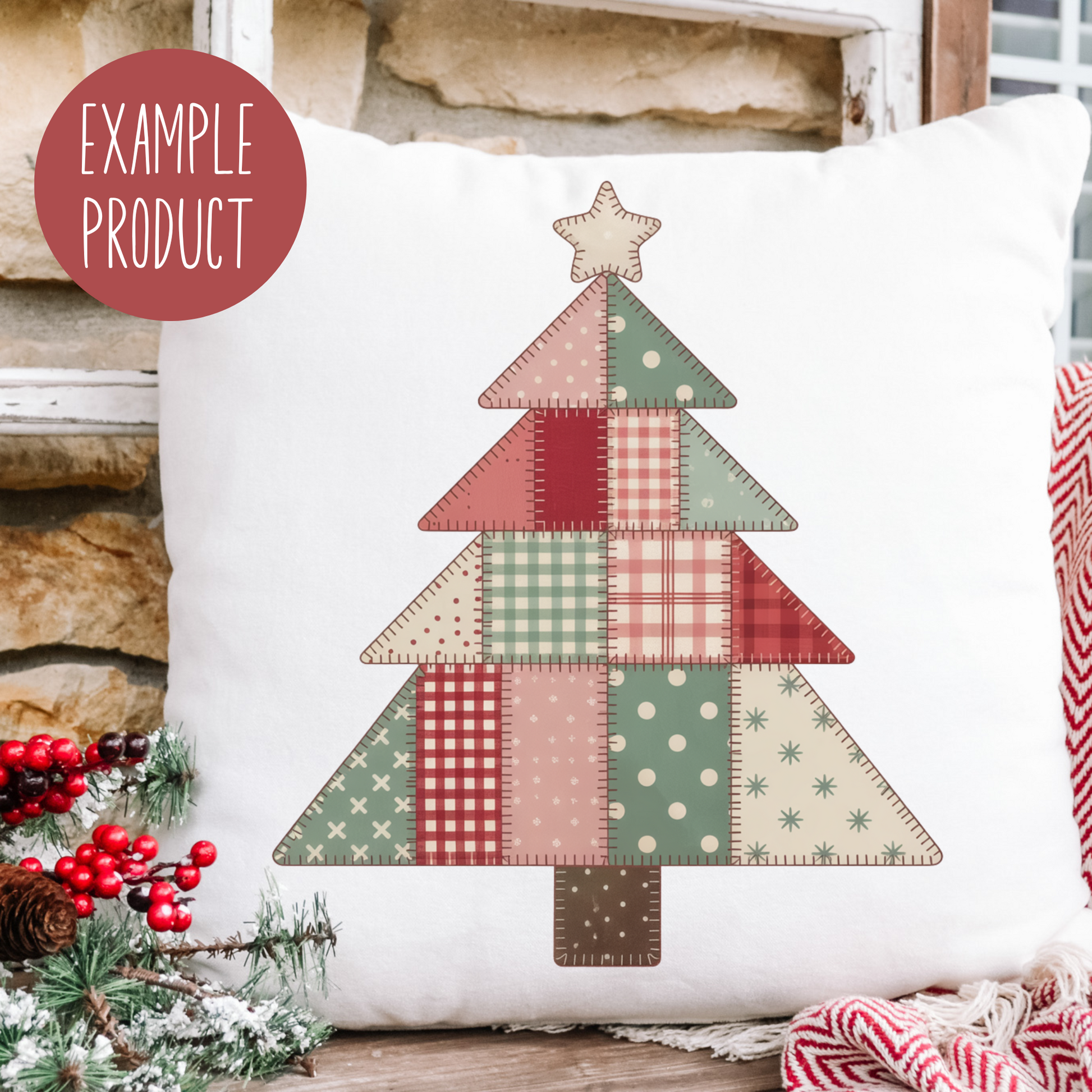 Christmas Tree Pillow Cover, Holiday Decorative Throw Pillow, Festive Home Accent, Winter Cushion