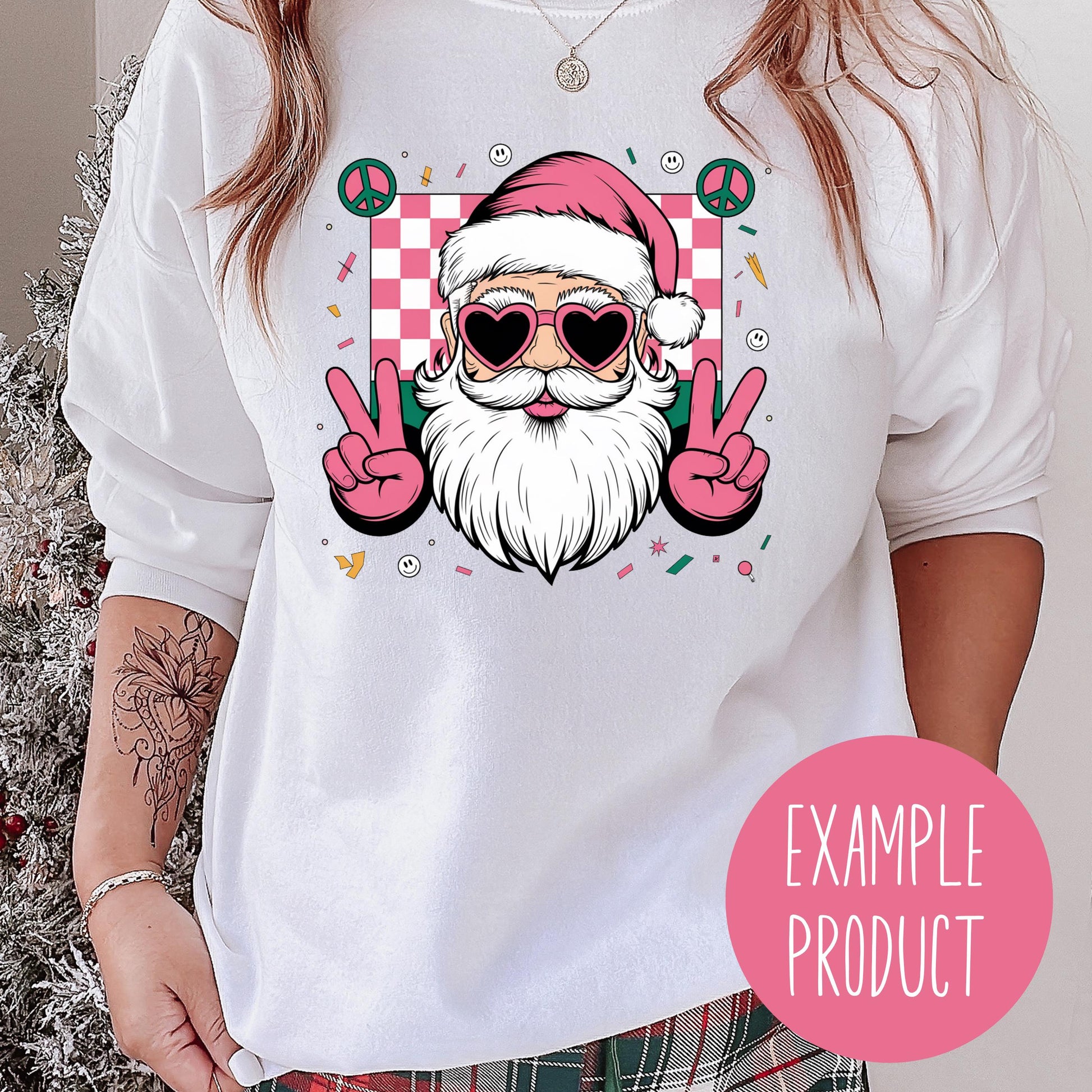 Hip Santa Claus T-Shirt, Cool Christmas Graphic Tee, Festive Holiday Apparel, White Unisex Top