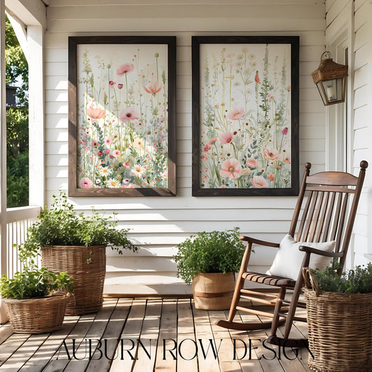 Floral Wall Art Prints, Botanical Garden Illustrations, Home Decor, Porch Aesthetic, Vintage Flower Paintings Set