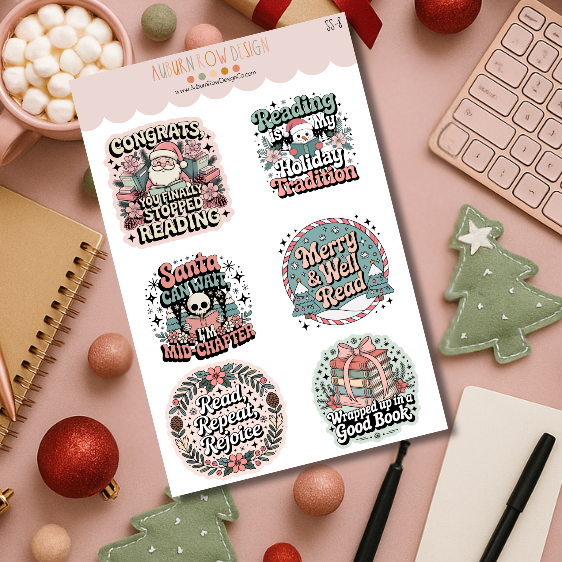 Bookish Christmas Stickers