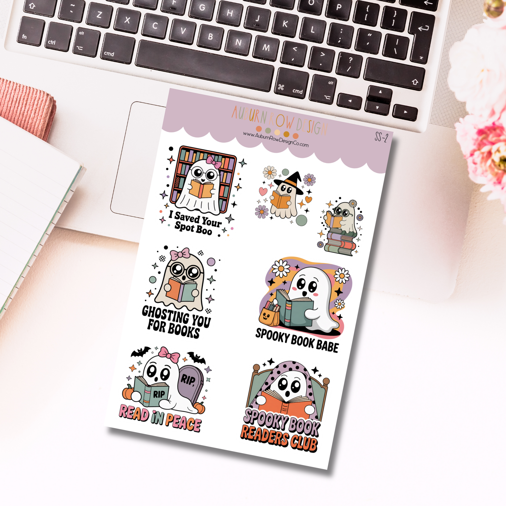 Ghost Bookish Sticker Sheet