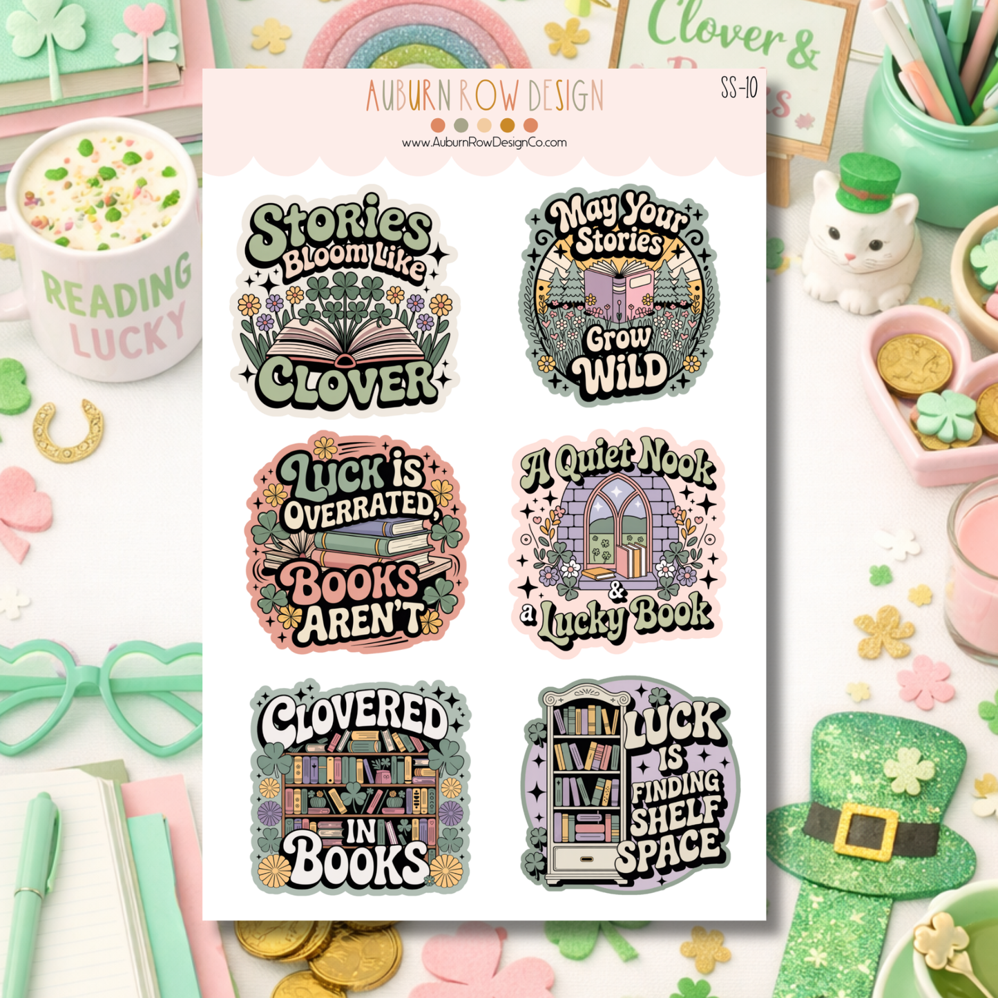 St. Patrick's Day Bookish Sticker Sheet