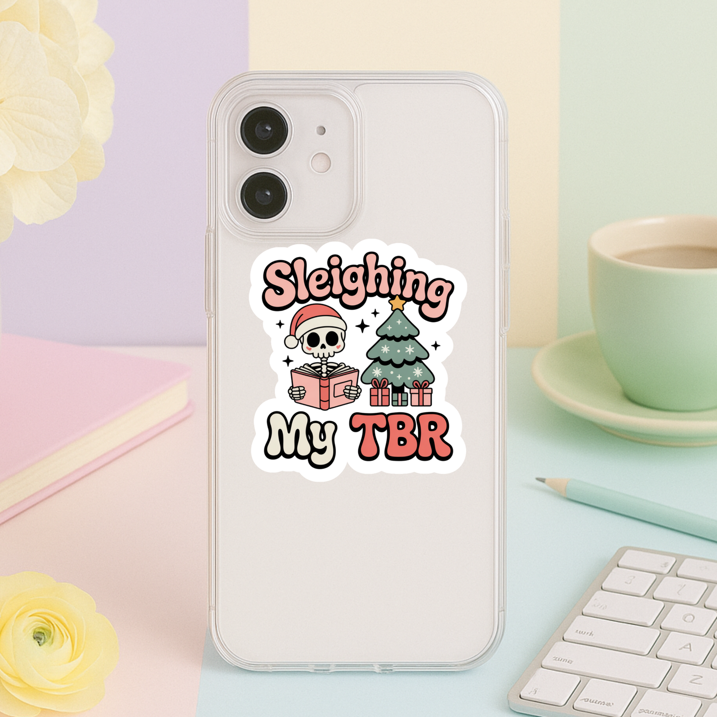 Sleighing My TBR Die Cut Sticker