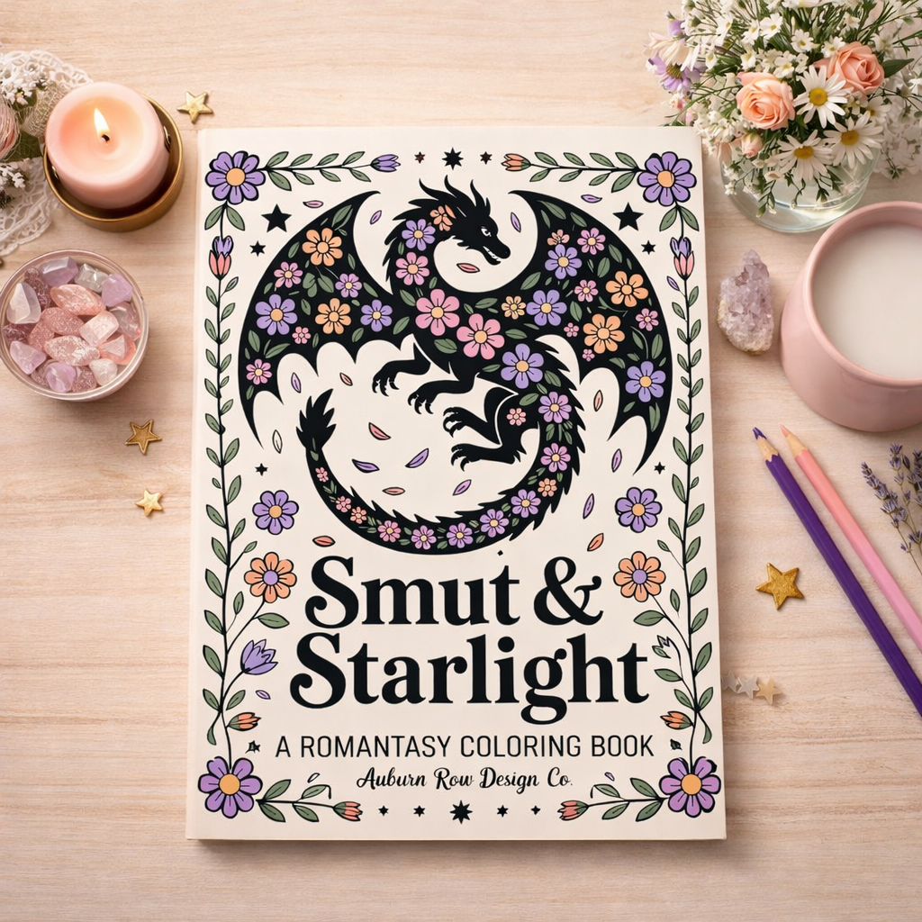 Smut & Starlight: A Romantasy Coloring Book