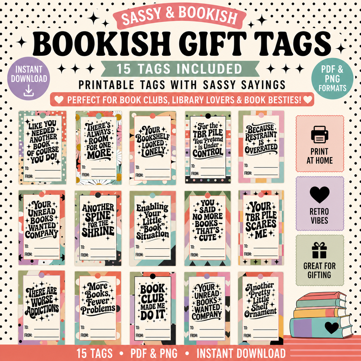 Printable Bookish Gift Tags