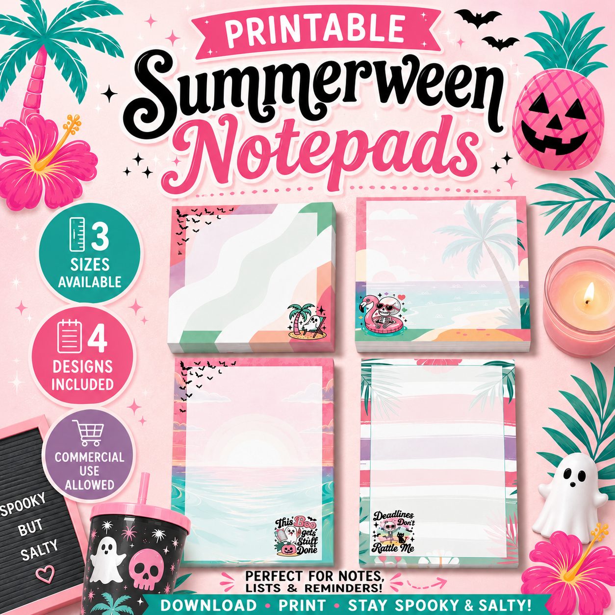 Printable Summerween Notepads