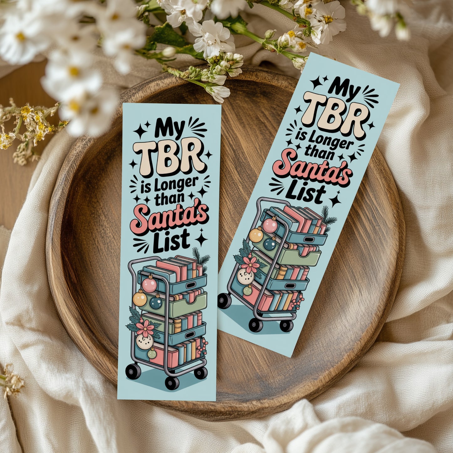 Pastel Christmas Bookmark Set or Individual