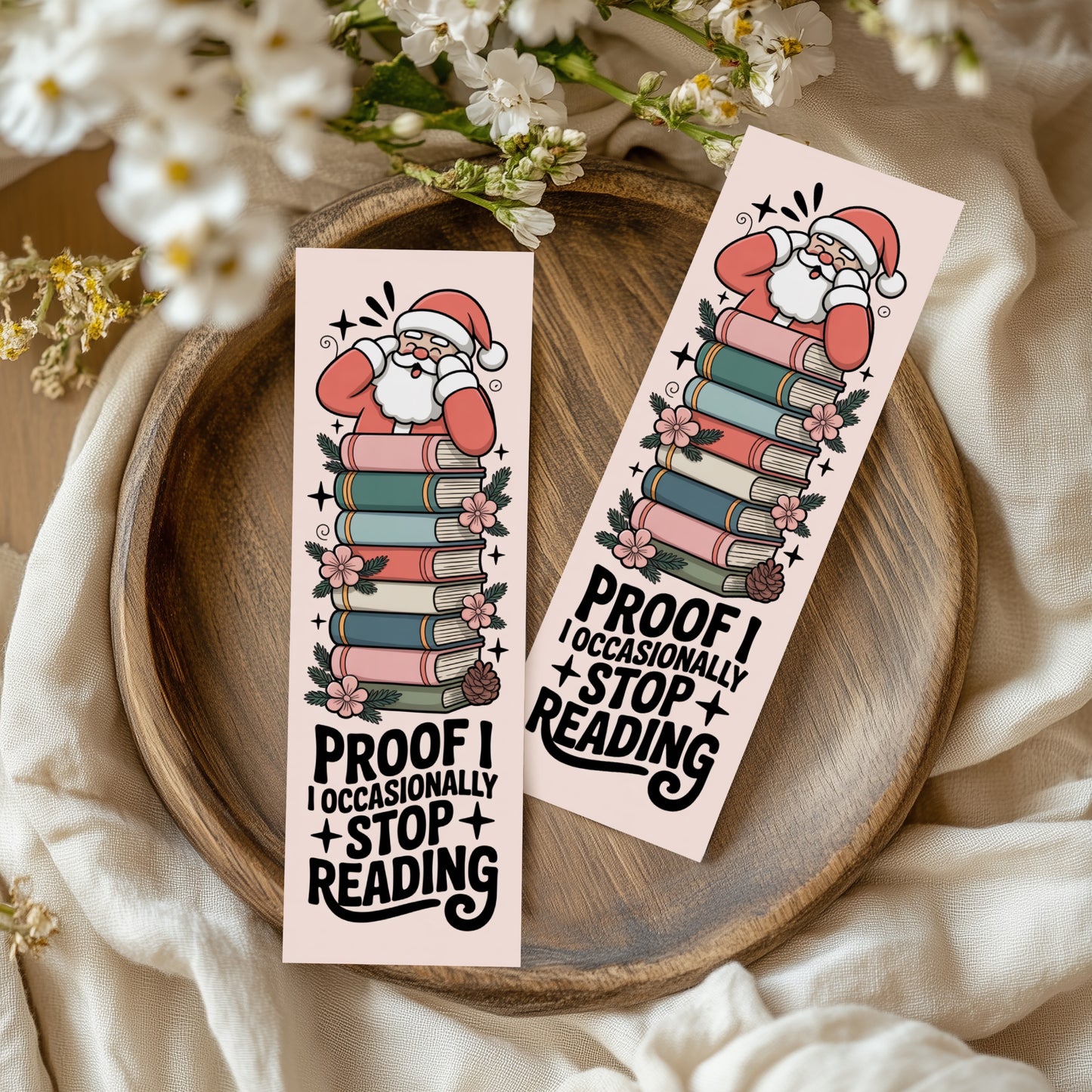 Pastel Christmas Bookmark Set or Individual