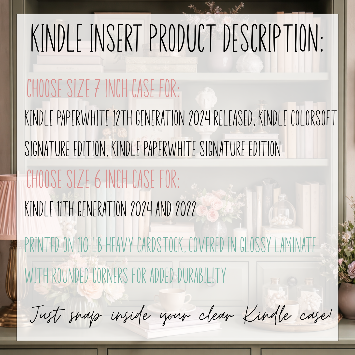Smut & Dark Romance Kindle Inserts Set or Individual