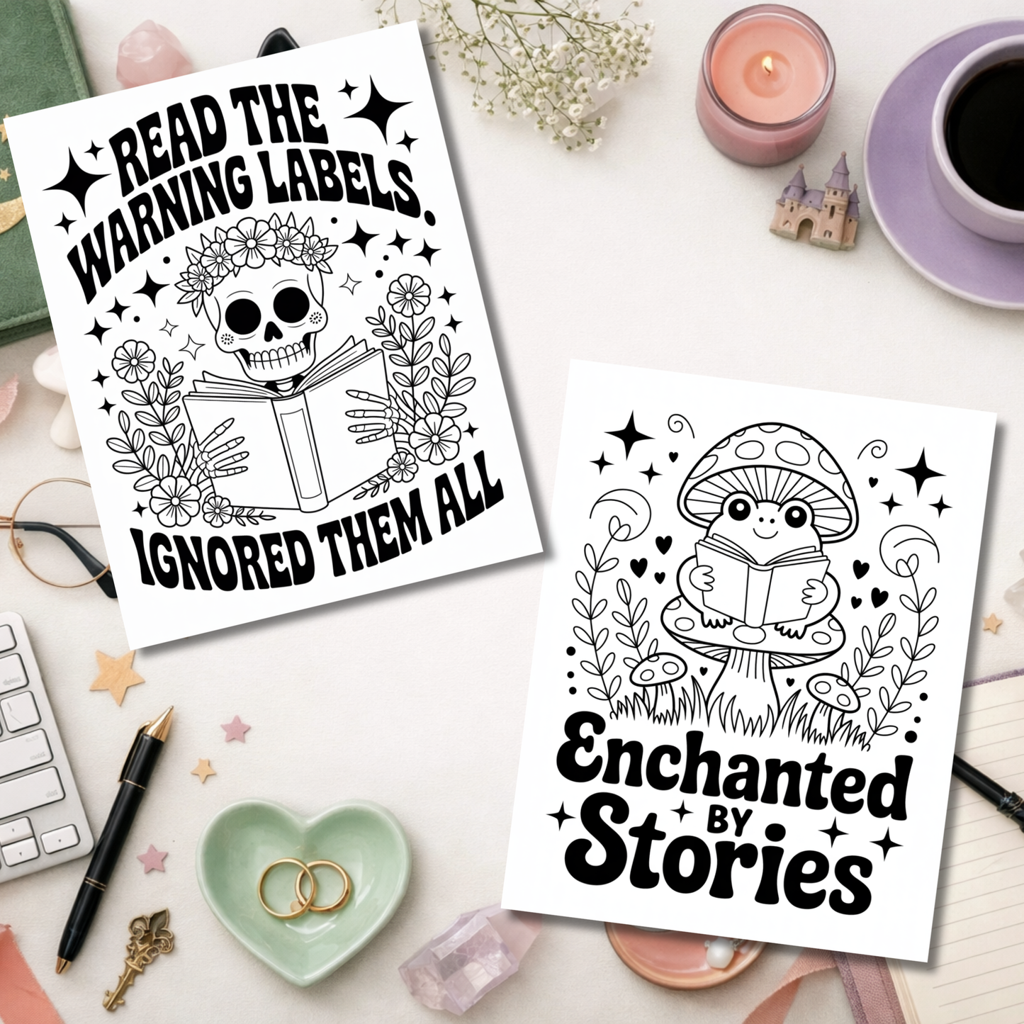 Smut & Starlight: A Romantasy Coloring Book