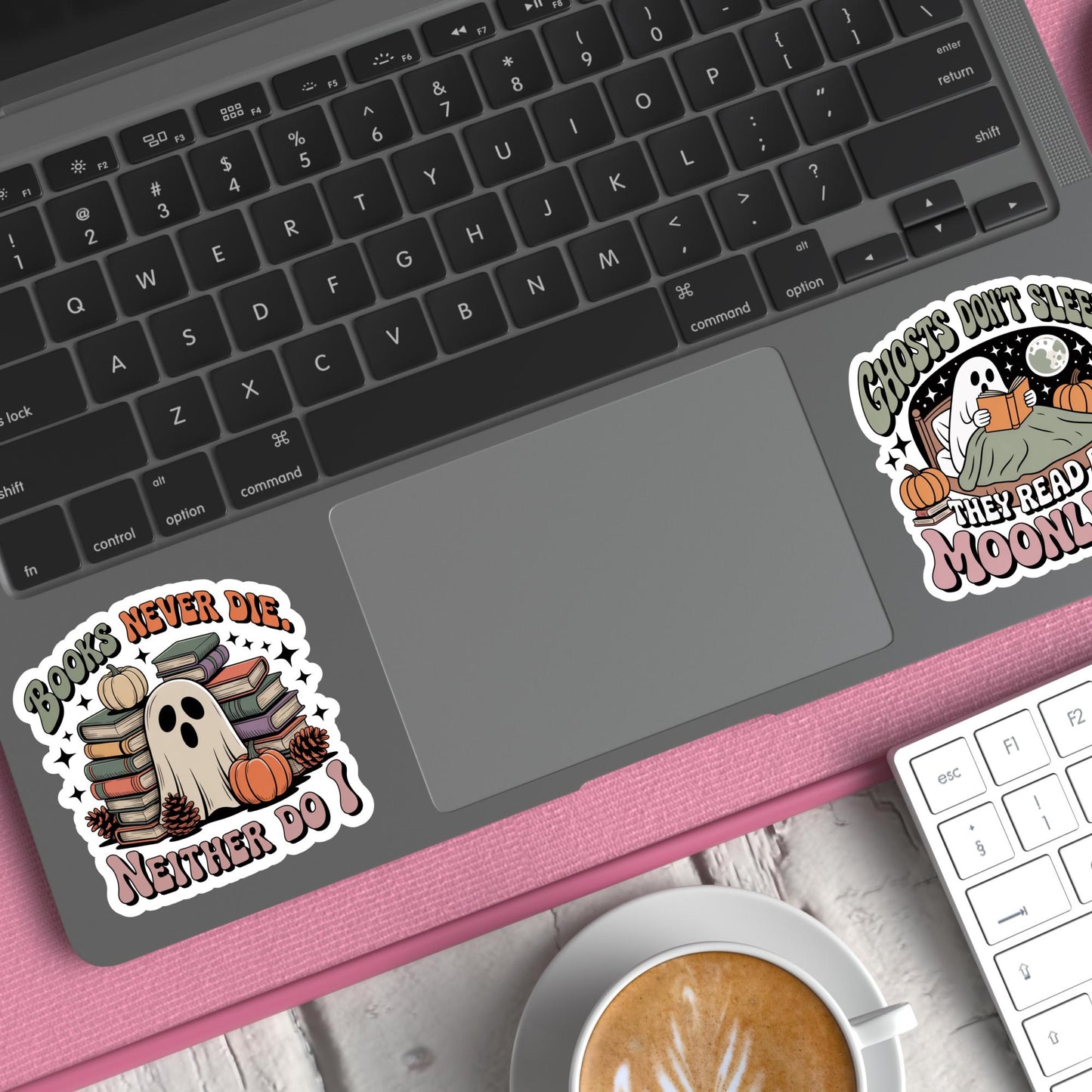 Spooky Laptop Sticker, Ghosts Don't Sleep Vinyl Decal, Waterproof and Durable, Halloween Theme, Creepy Cute Laptop Decoration