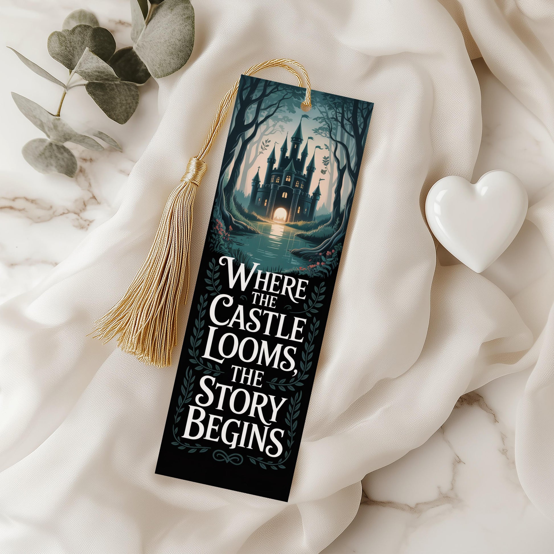 Gothic Castle Bookmark with Tassel - Enchanted Forest, Dark Fantasy, Reading Accessory for Book Lovers, Unique Gift Idea