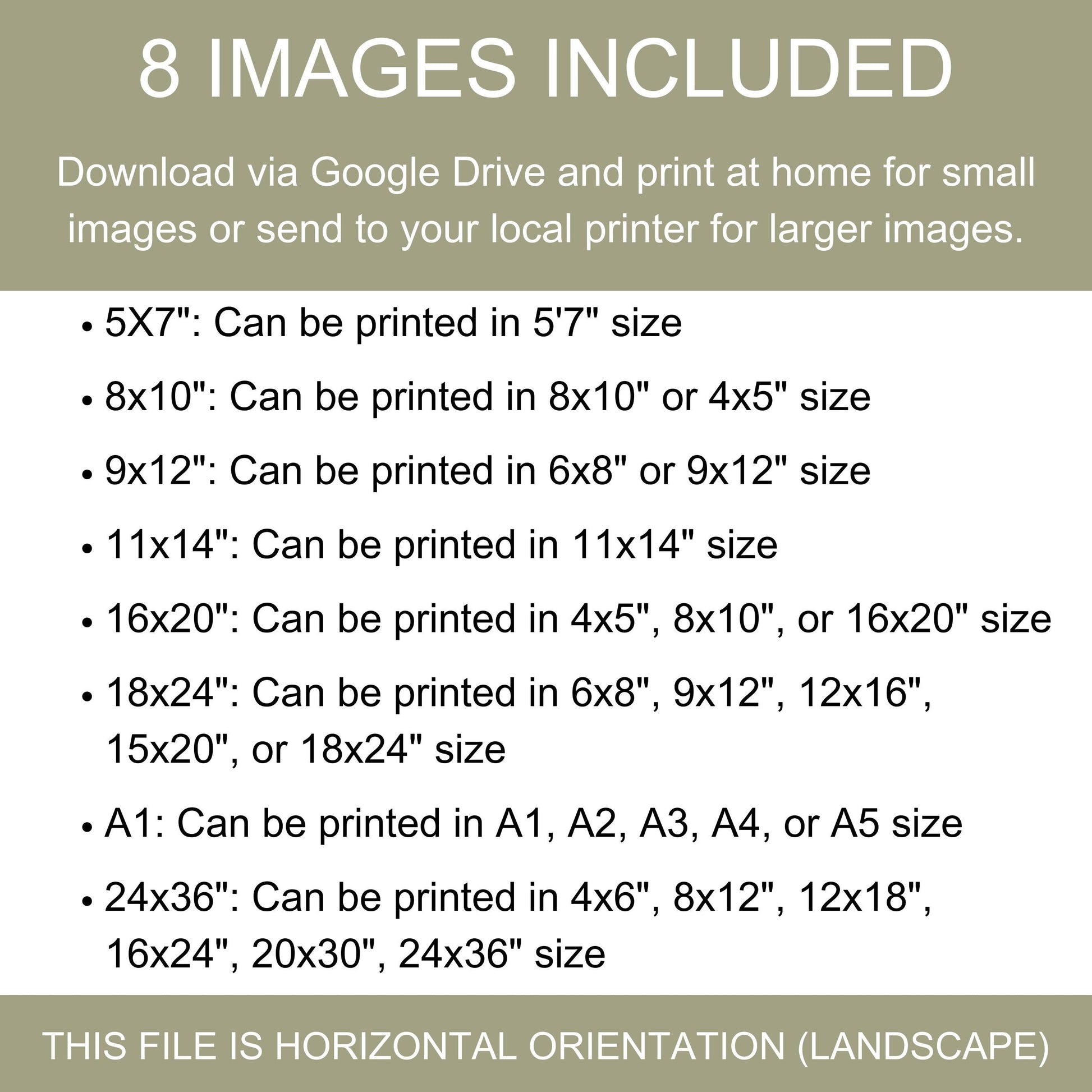 Printable Digital Download Art, Landscape Orientation, Various Sizes, Home Decor, Instant Wall Art
