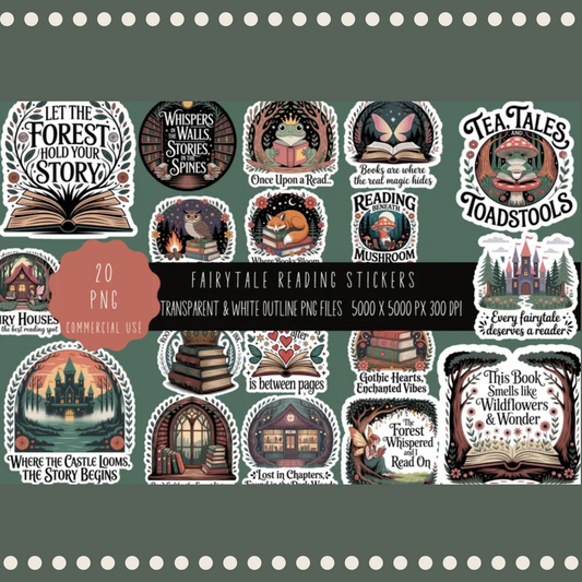 Fairy Tale Book PNG Clipart, Reading Enthusiast Digital Files, Storybook Illustrations, Printable Art for Crafting and Scrapbooking