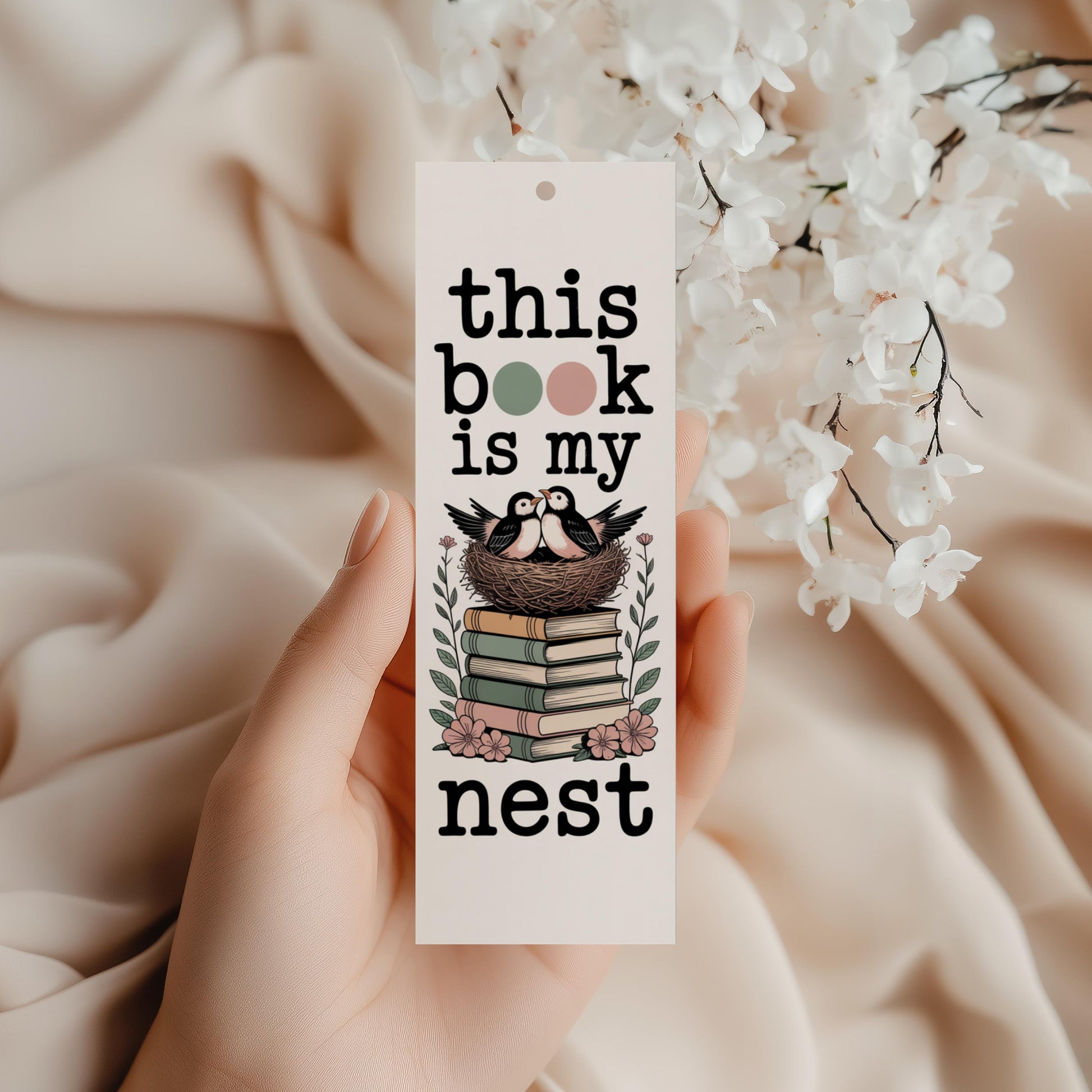 Cute Owl Book Nest Bookmark, Floral Design, Reader Gift, Unique Bookish Accessory, Eco-Friendly, Handheld Bookmark with Spring Flowers