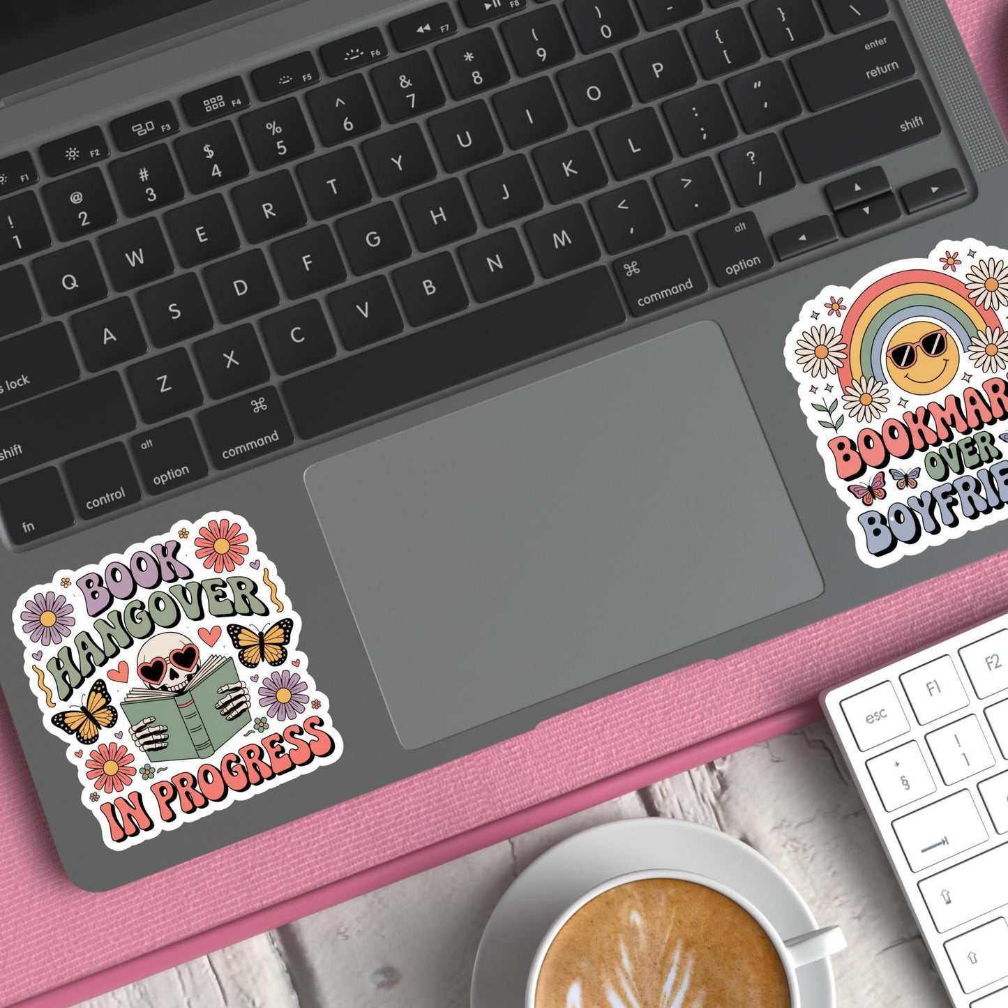 Colorful Book Lover Stickers, Vinyl Decal for Laptops, Book Hangover, Reading in Progress, Coffee Cup Decor, Waterproof Sticker Pack