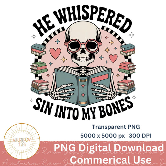 Skull Whispering Sin Retro Style Digital Art PNG, High Resolution 5000x5000, Commercial Use, Instant Download