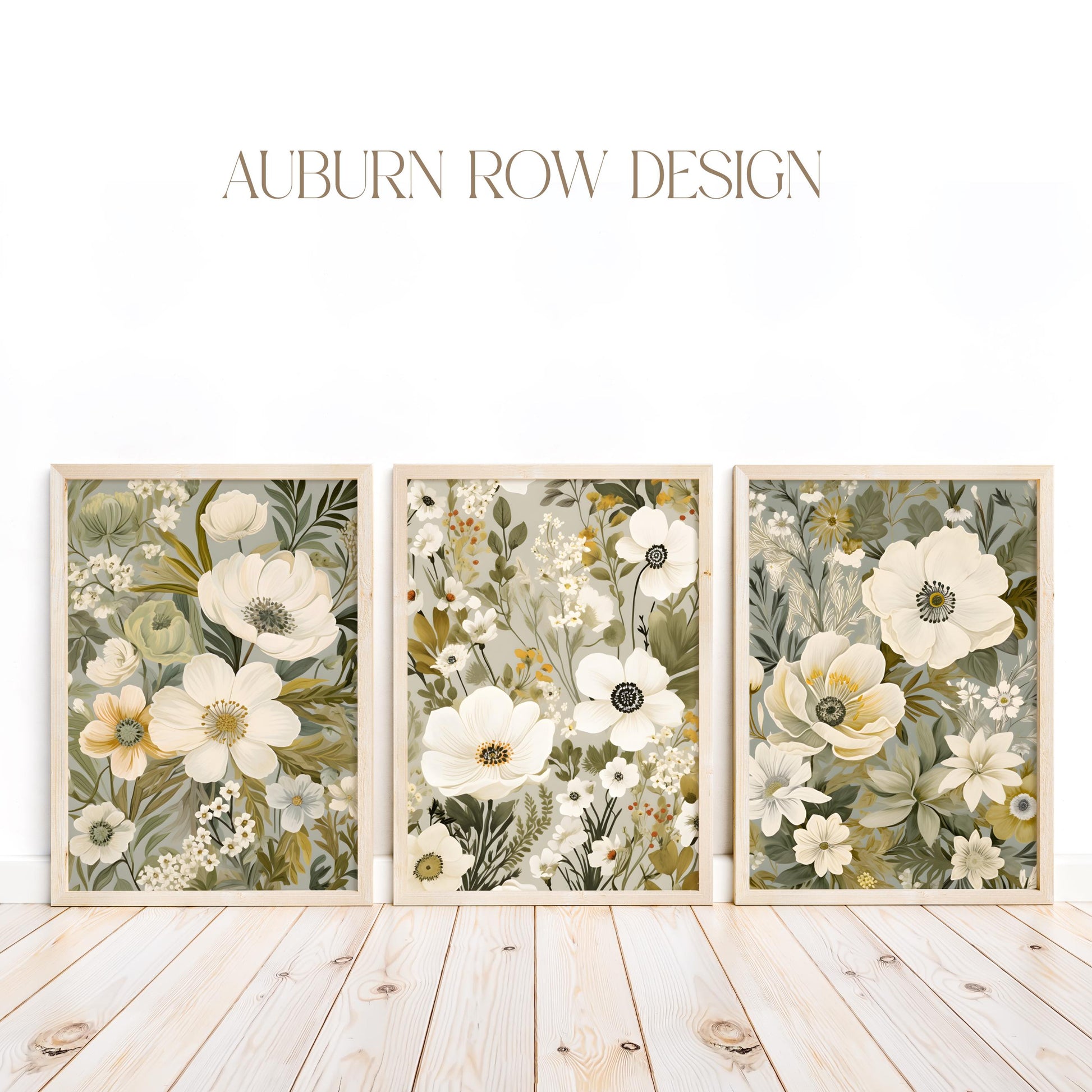 Sage Green Floral Printable Wall Art