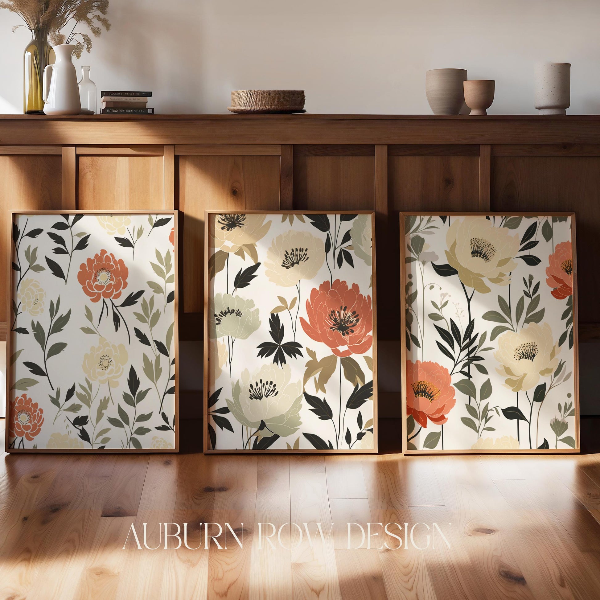 Floral Print Cabinet Fronts, Modern Home Decor, Customizable Kitchen Storage, Colorful Flower Design