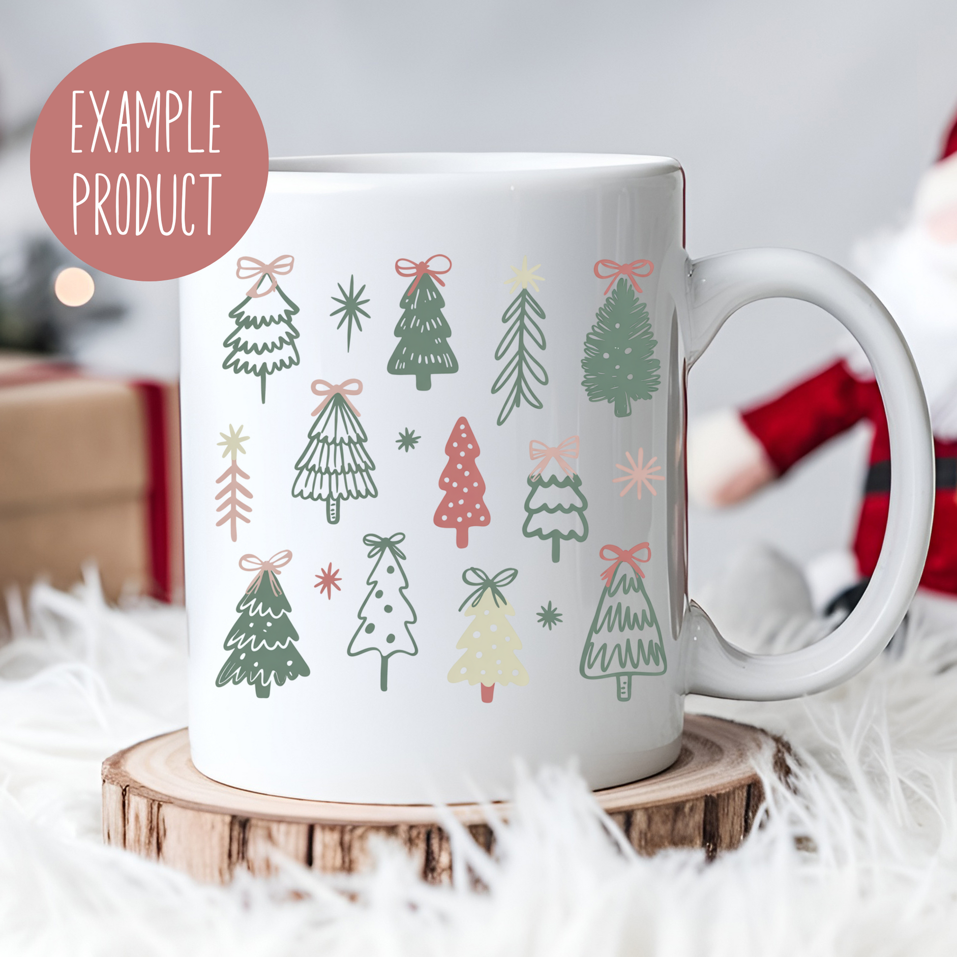 Festive Christmas Tree Mug, Holiday Coffee Cup, Colorful Trees, Winter Decor, Gift Idea